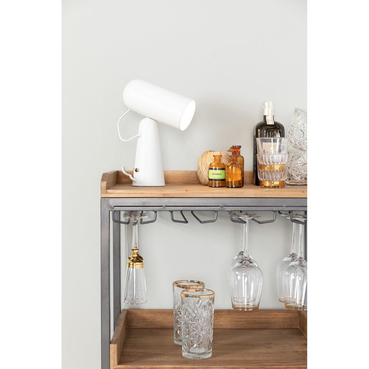 Lampe design en métal scandinave, NICO blanc, BOITE A DESIGN