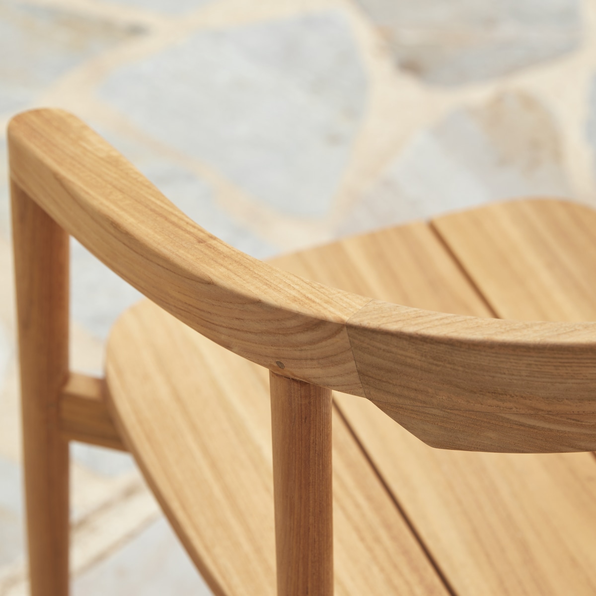 Chaise de jardin en Teck massif, FRANCIA naturel, TIKAMOON