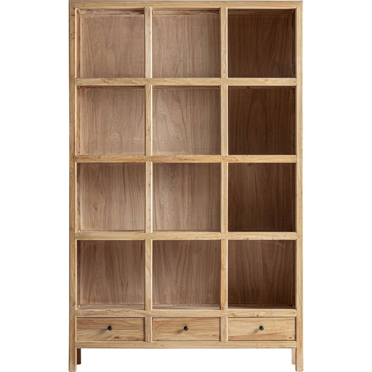 Bibliothèque modulable en bois d'orme brun clair effet vieilli, RECOLLECTION