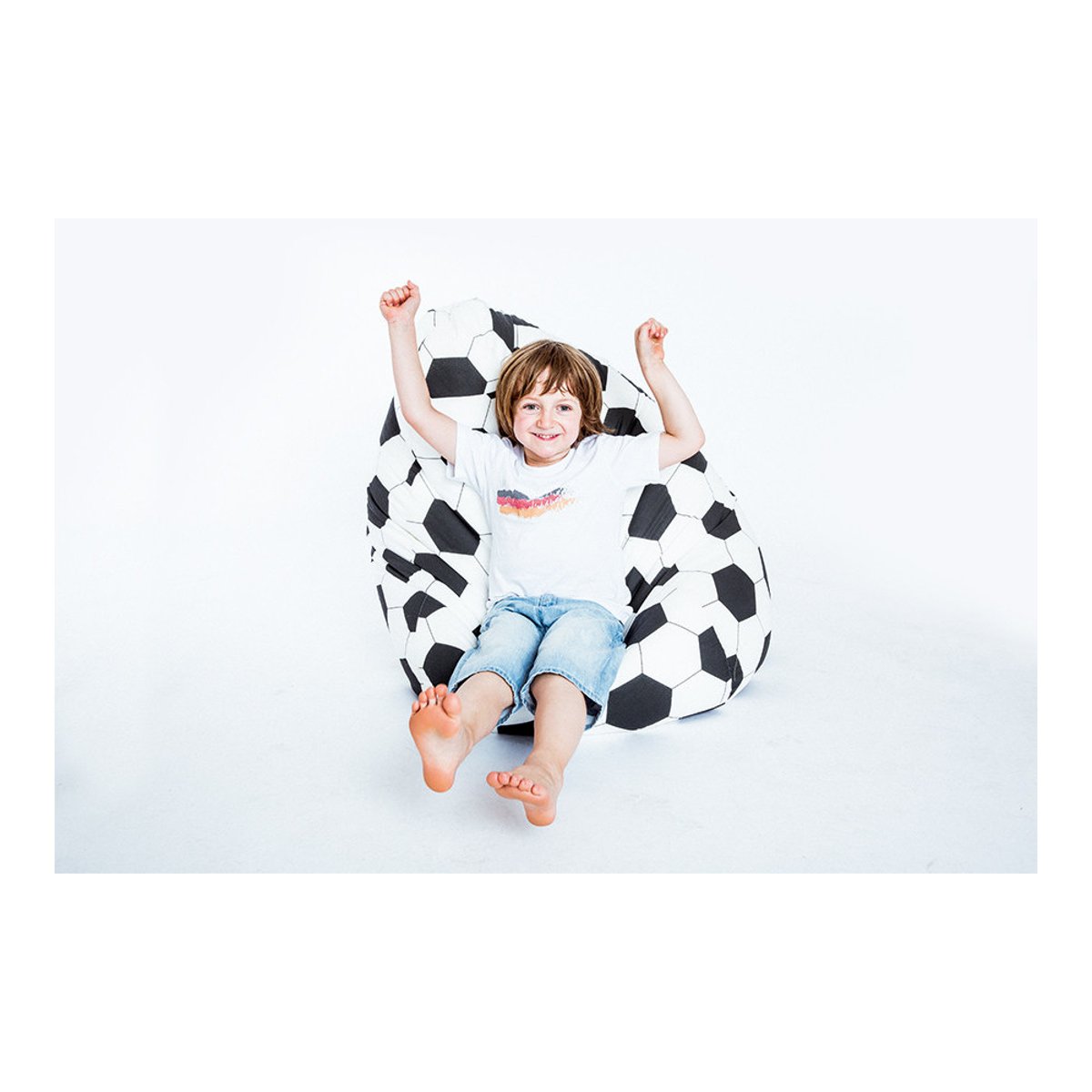 Pouf poire enfant FOOTBALL L multicolor, SITTING POINT