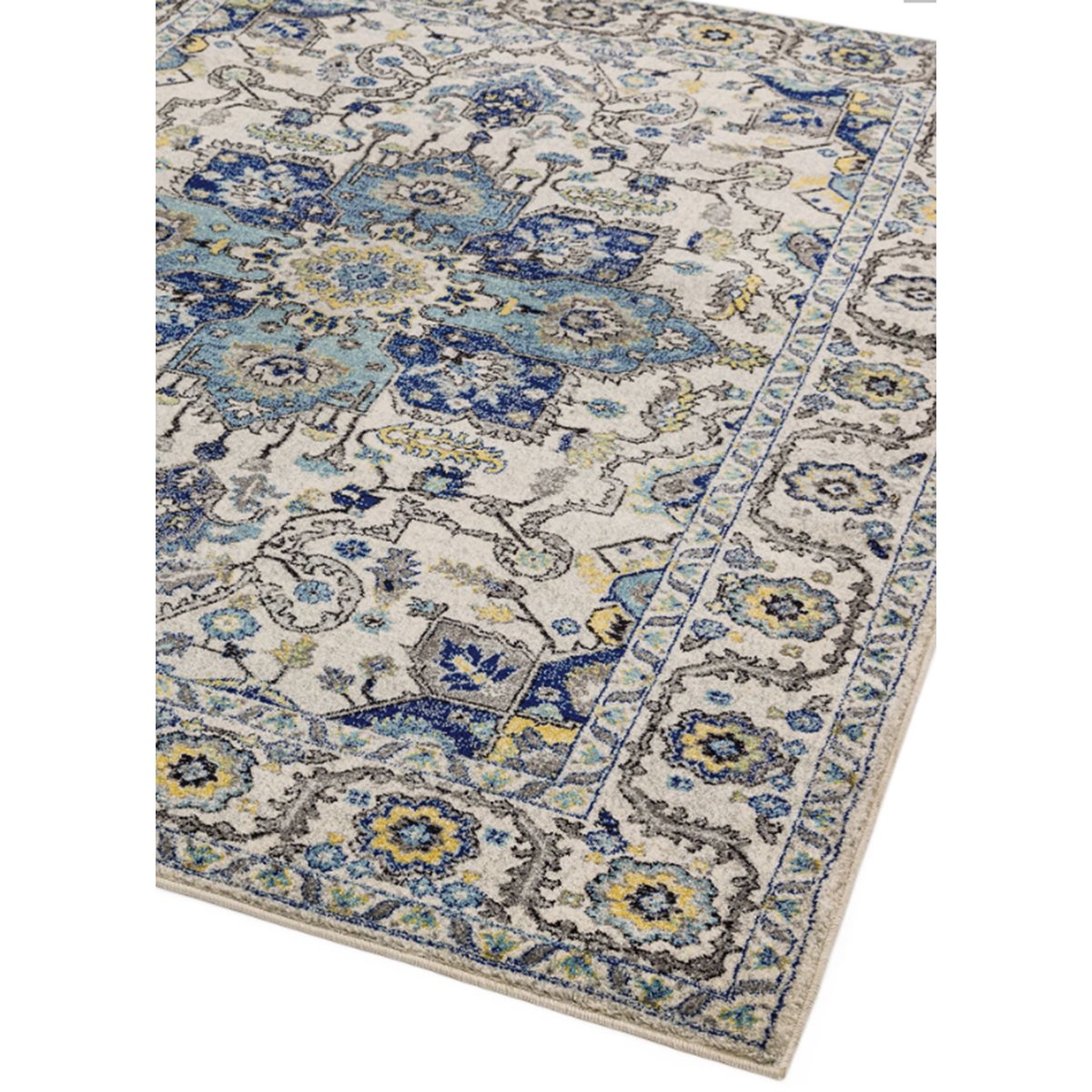Tapis salon et chambre style orient CYRUS bleu, NOVATREND