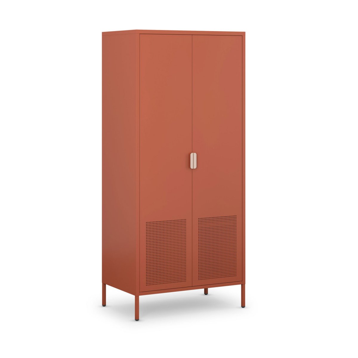 Armoire 2 portes en métal H180cm- ADEL terracotta, DRAWER