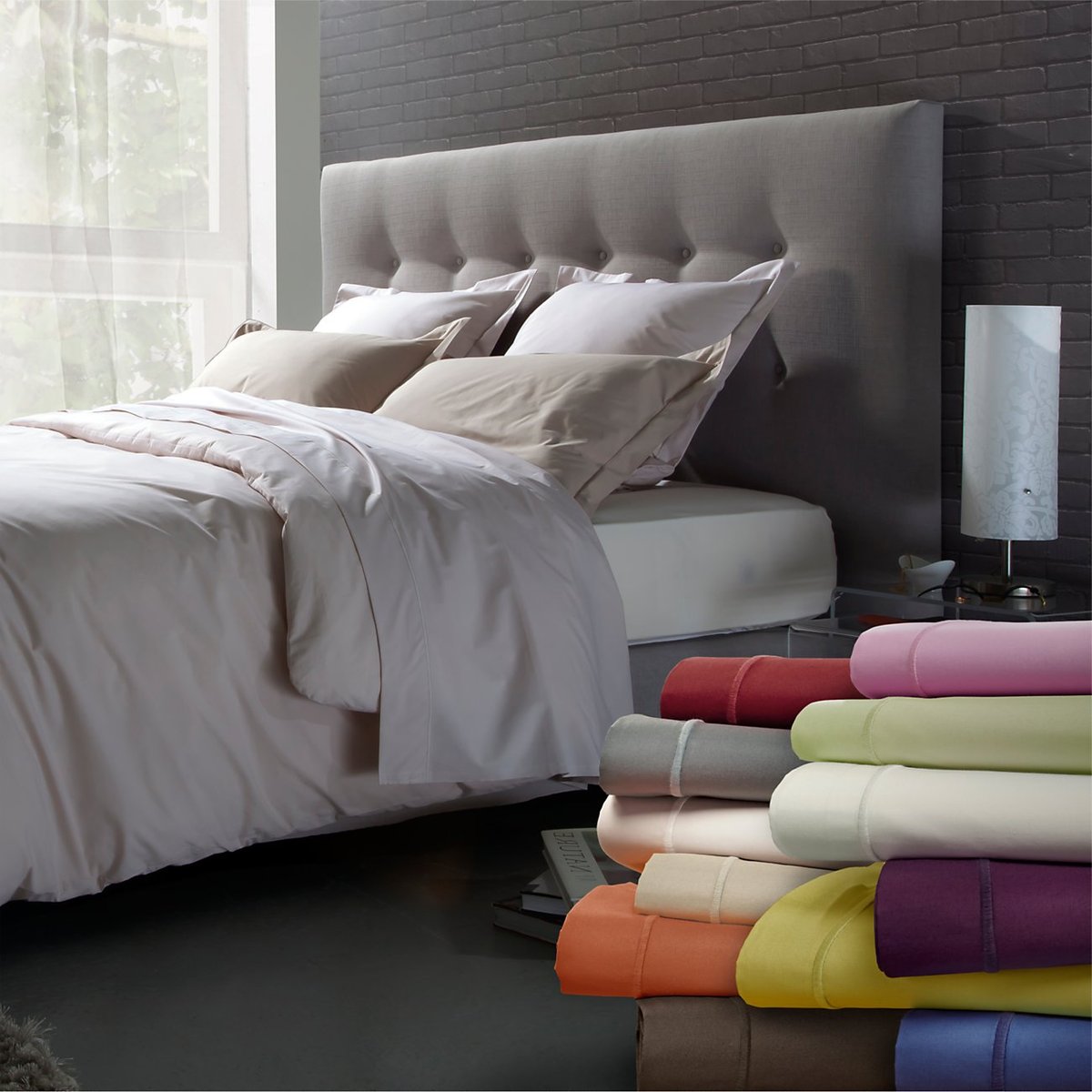 Housse de couette - PERCALE EASY platine, BLANC DES VOSGES