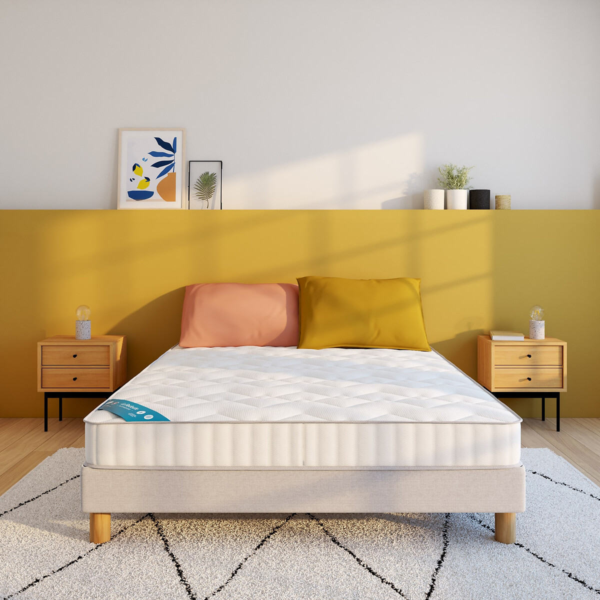Matelas mousse HD 28 kg/m3, soutien ferme, accueil mémoire de forme blanc, LA REDOUTE INTERIEURS