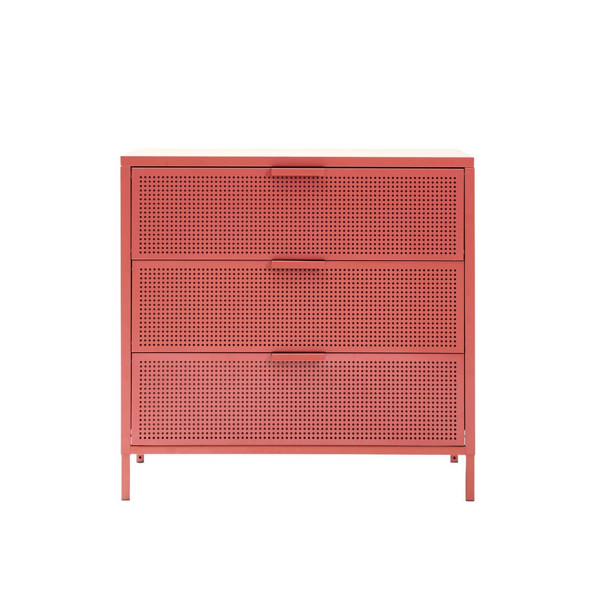 Commode 3 tiroirs, métal, JOEN terracotta, NORDLYS
