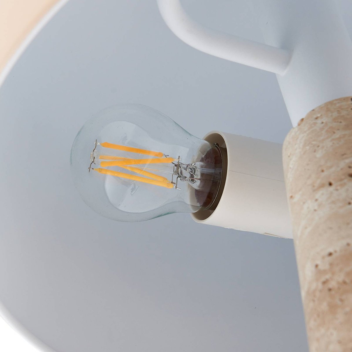 Lampe à poser en pierre moderne, Magritt beige, LINDBY
