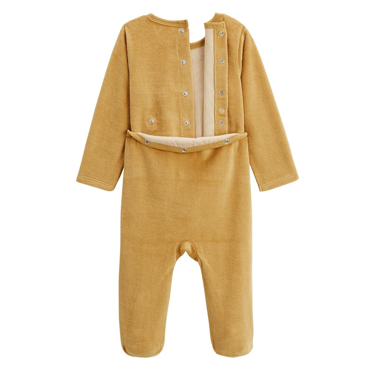 Lot de 2 pyjamas bébé en velours Swan ocre, PETIT BEGUIN
