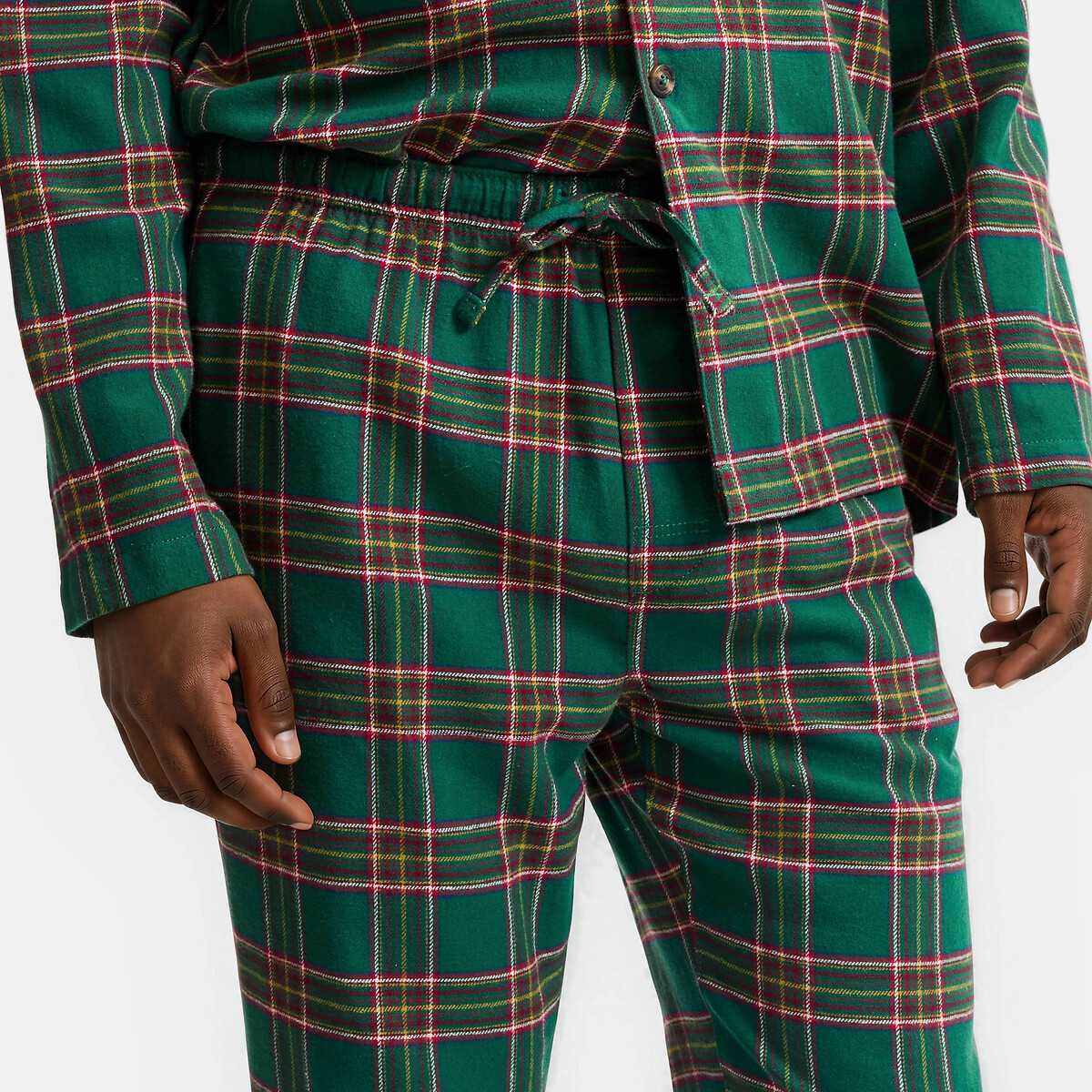 Pyjama flanelle pur coton carreaux vert, LA REDOUTE COLLECTIONS