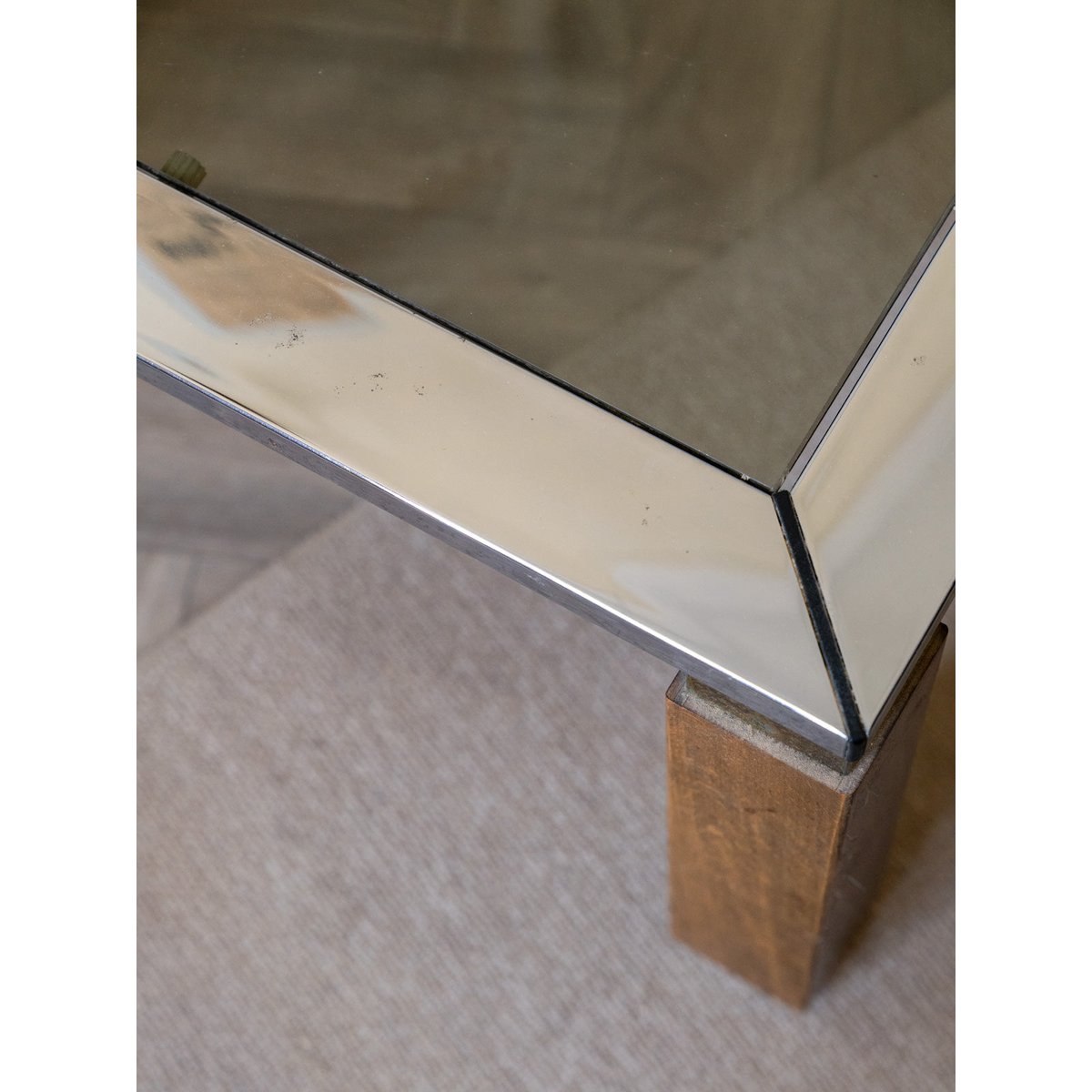 Table basse en métal et en verre Donna N°1016 - Bon état transparent, DEBONGOUT
