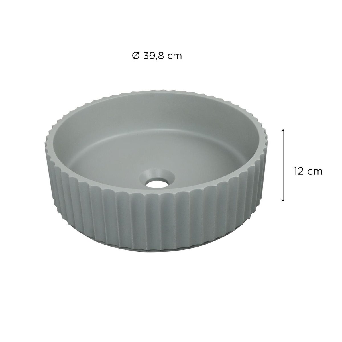 Vasque à poser ronde béton texturé vert 39,8cm IVILI vert, MOB IN