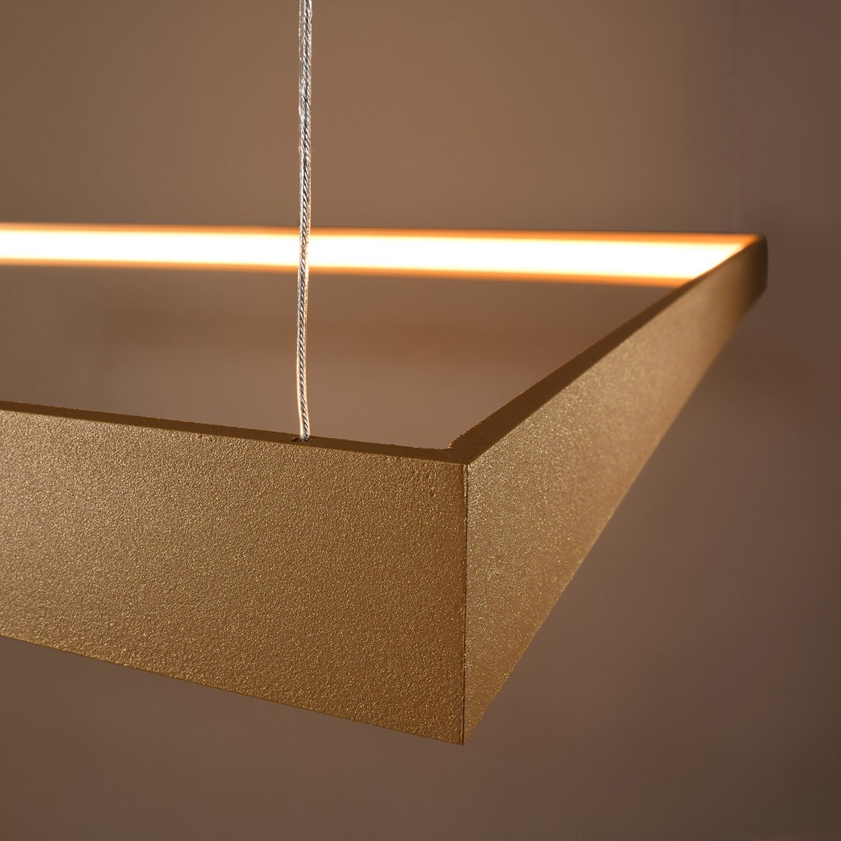 Lustre Aluminium Doré LED 1 Nelya doré, EDEN