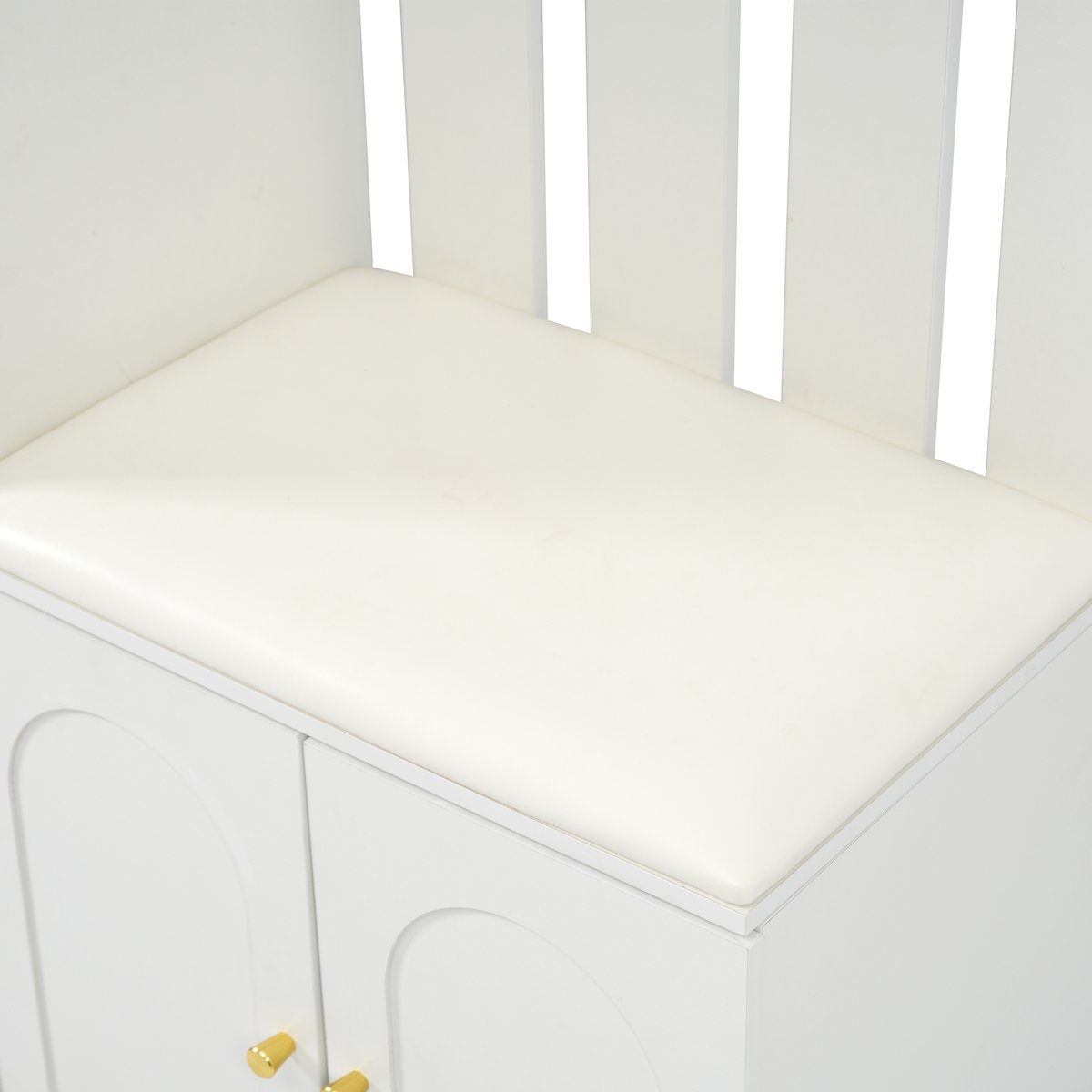 Vestiaire d'entrée avec banc et rangement, PORTER-N blanc, MEUBLES COSY