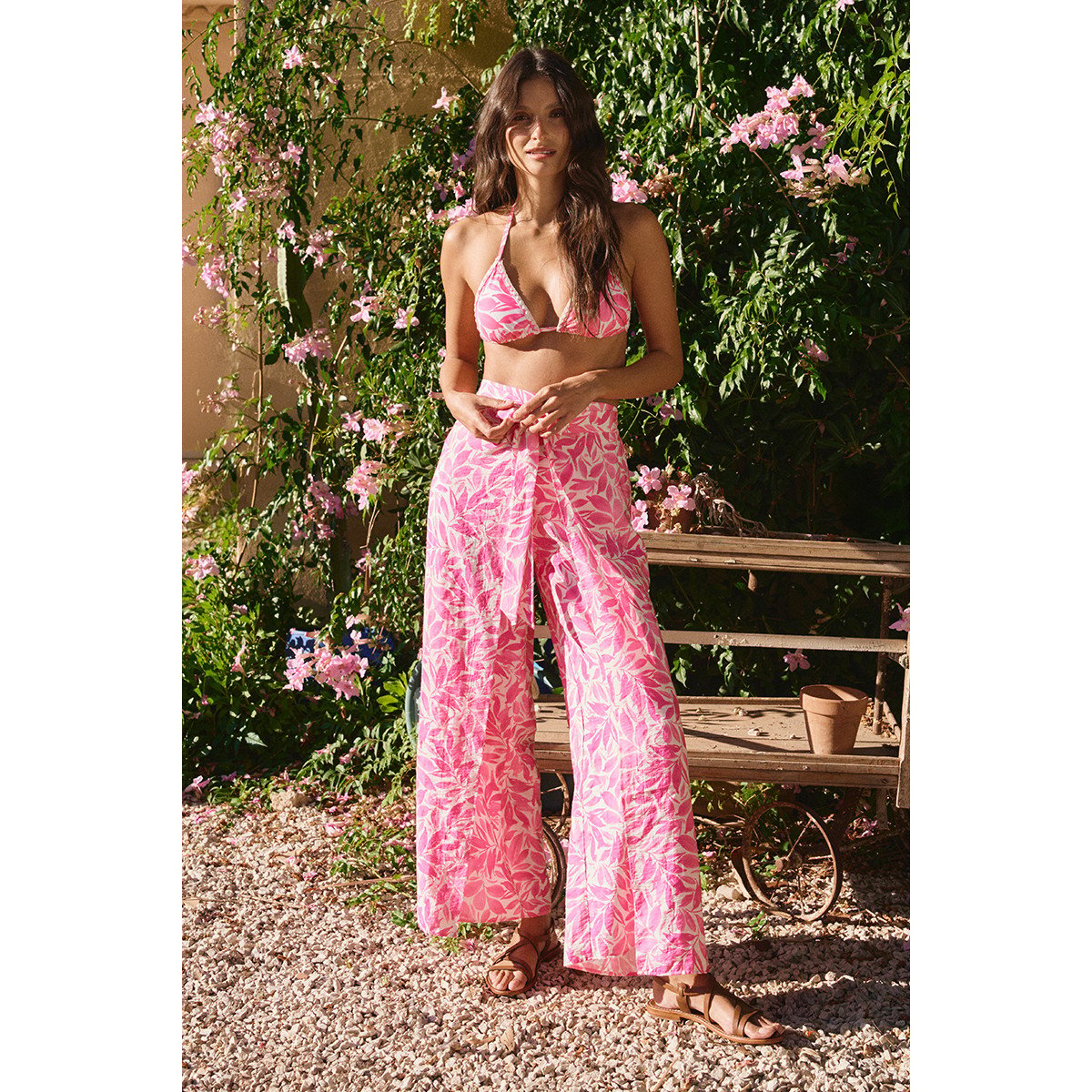 Pantalon fluide, imprimé pink magenta, MOLLY BRACKEN