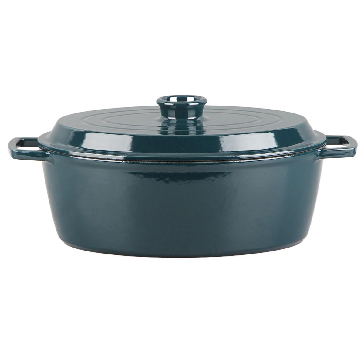 Cocotte en fonte ovale 33cm - "Masseiron Emeraude" couleur unique, LAGUIOLE CUISSON