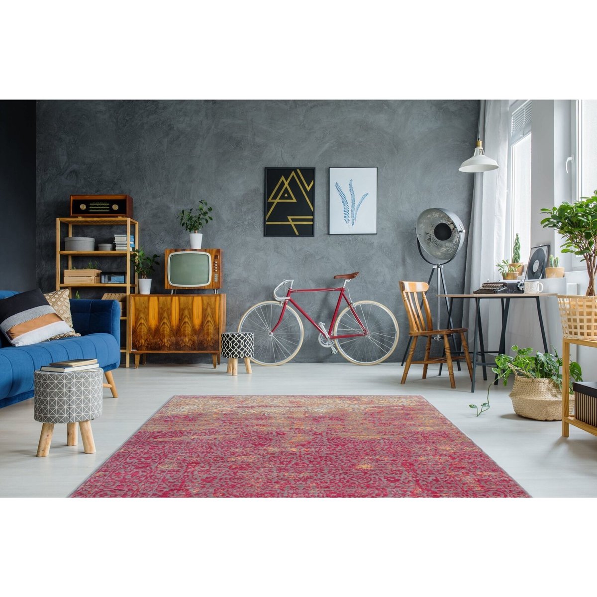 Tapis tissé rectangulaire, Antigua orange, rouge, ARTE ESPINA