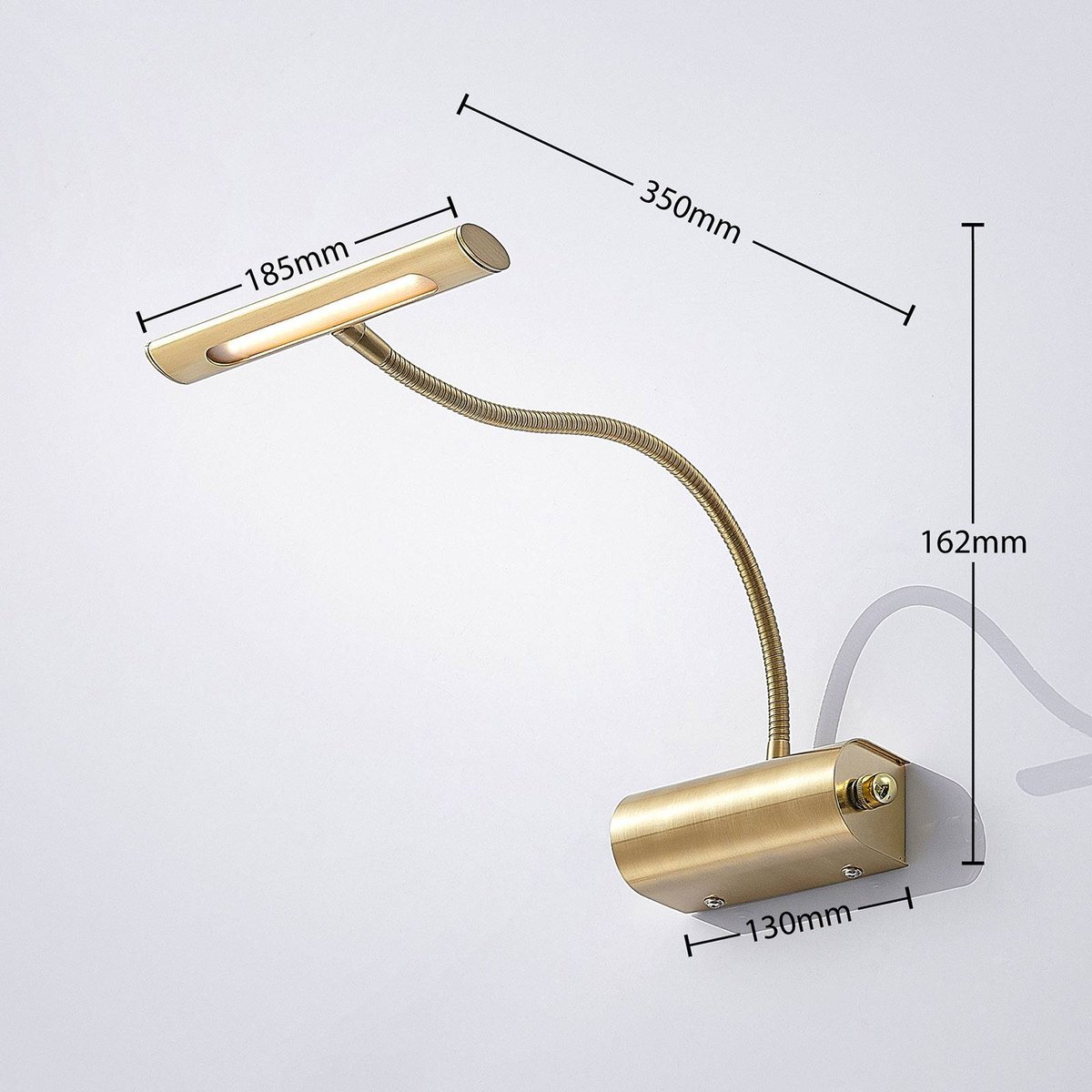 Applique en métal moderneLED, Rakel laiton mat, LINDBY