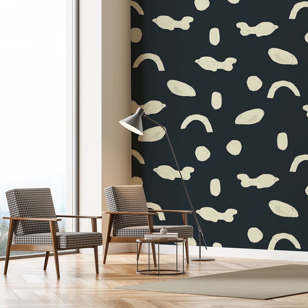 Papier peint gres primitif intissé, HEXOA