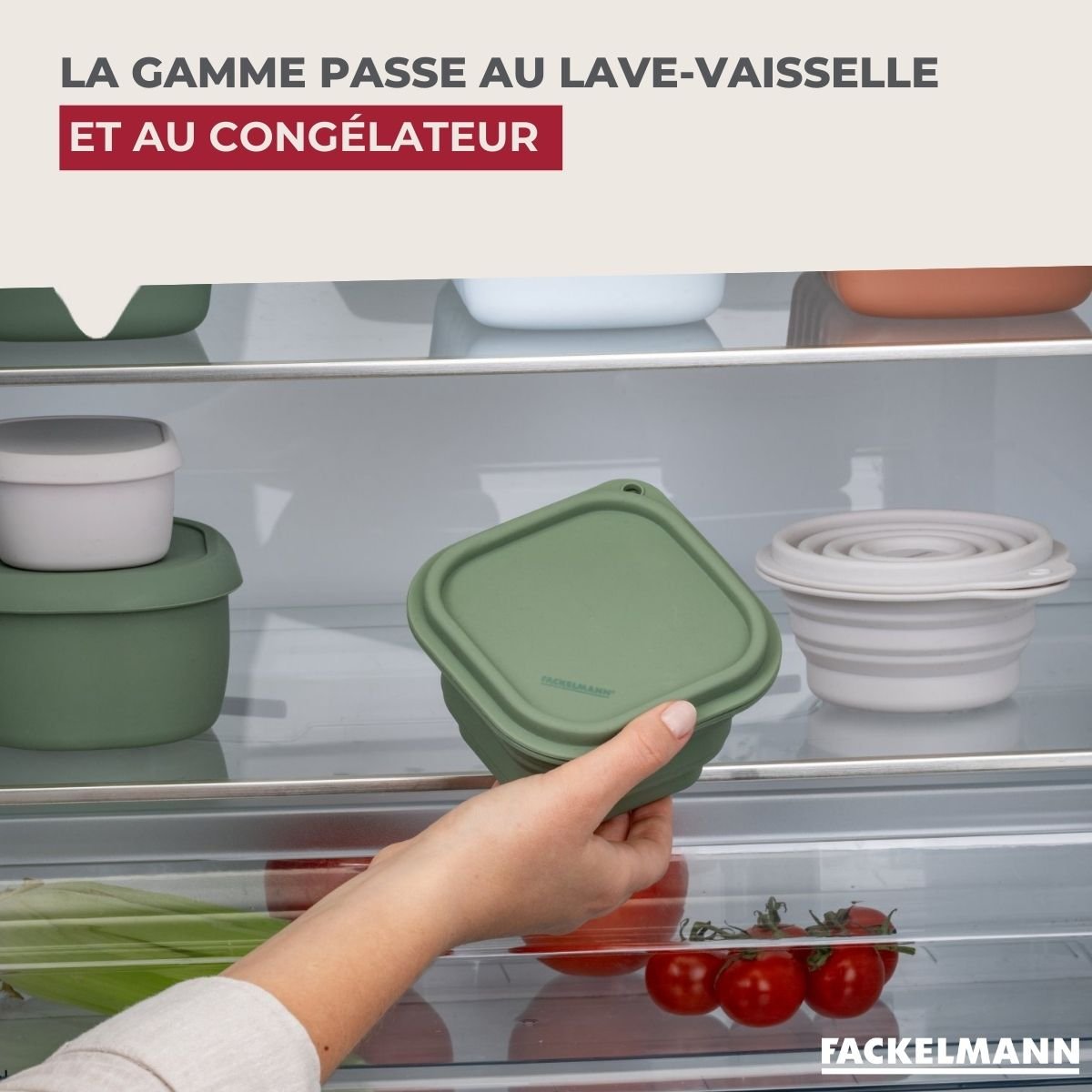 Lot de 6 boîtes hermétiques 13 cl avec 6 ustensiles STORAGE vert, FACKELMANN