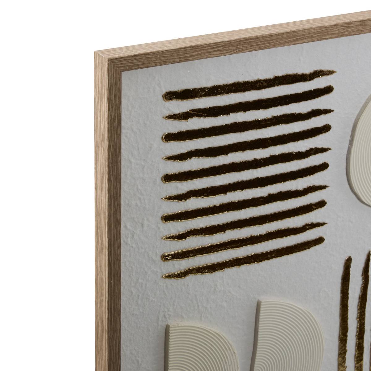 Toile 3D motifs géométriques en relief NOURANE blanc, ATMOSPHERA