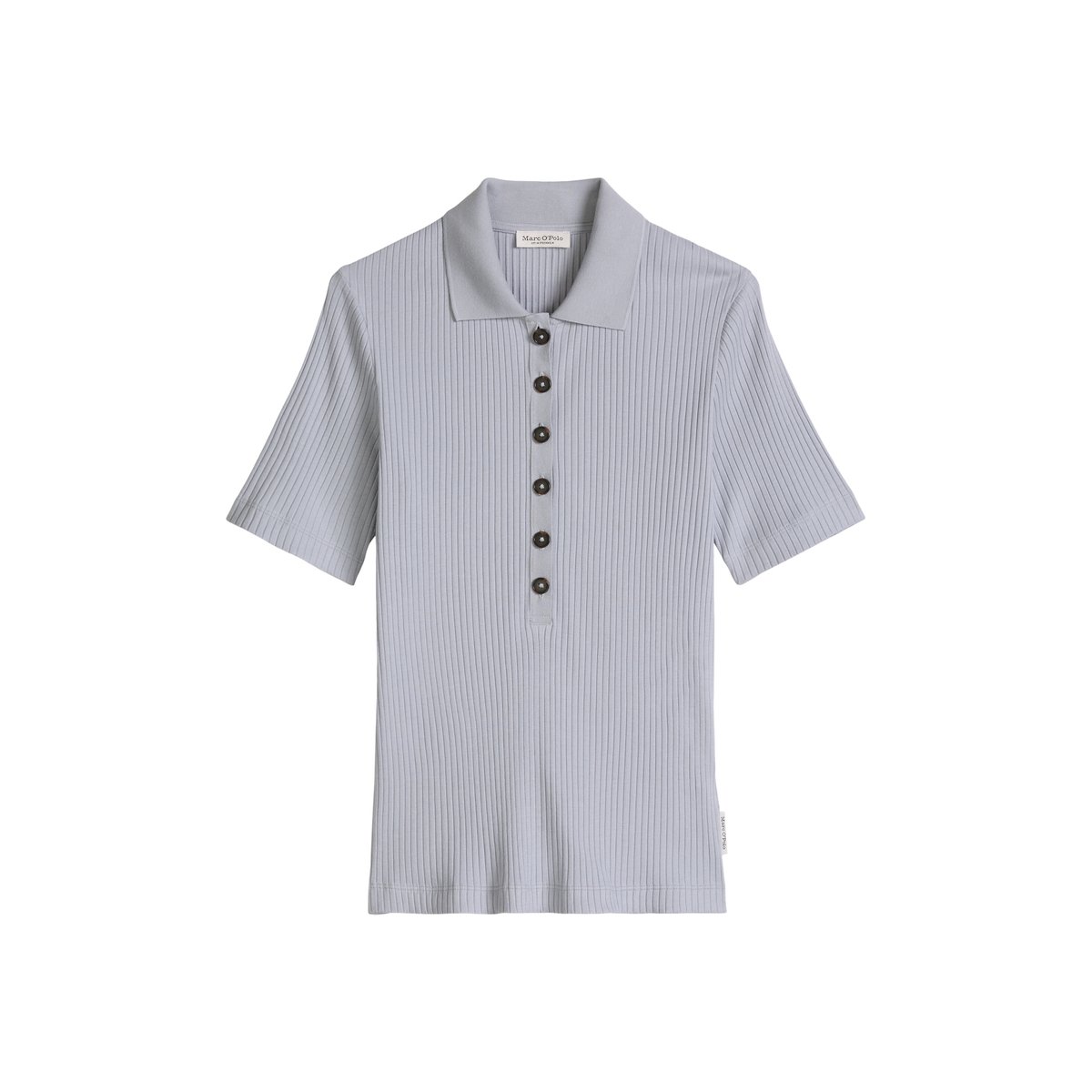 Polo à côtes slim avec TENCEL™ Modal gris, MARC O'POLO