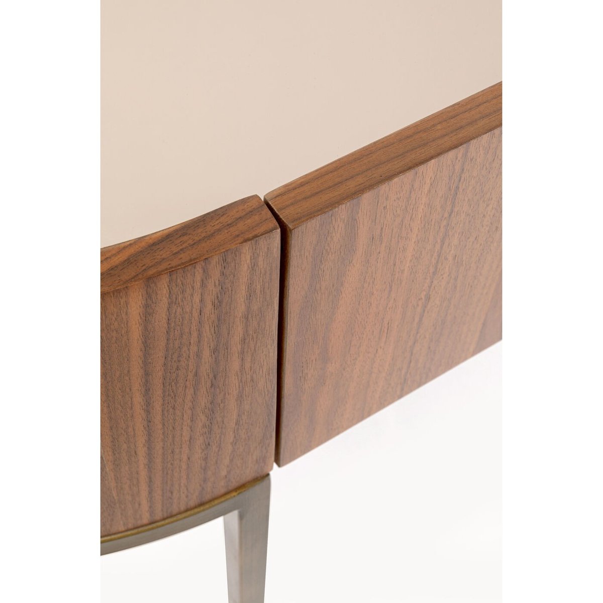 Bureau 2 tiroirs en noyer et verre, GIORGIO marron, KARE DESIGN