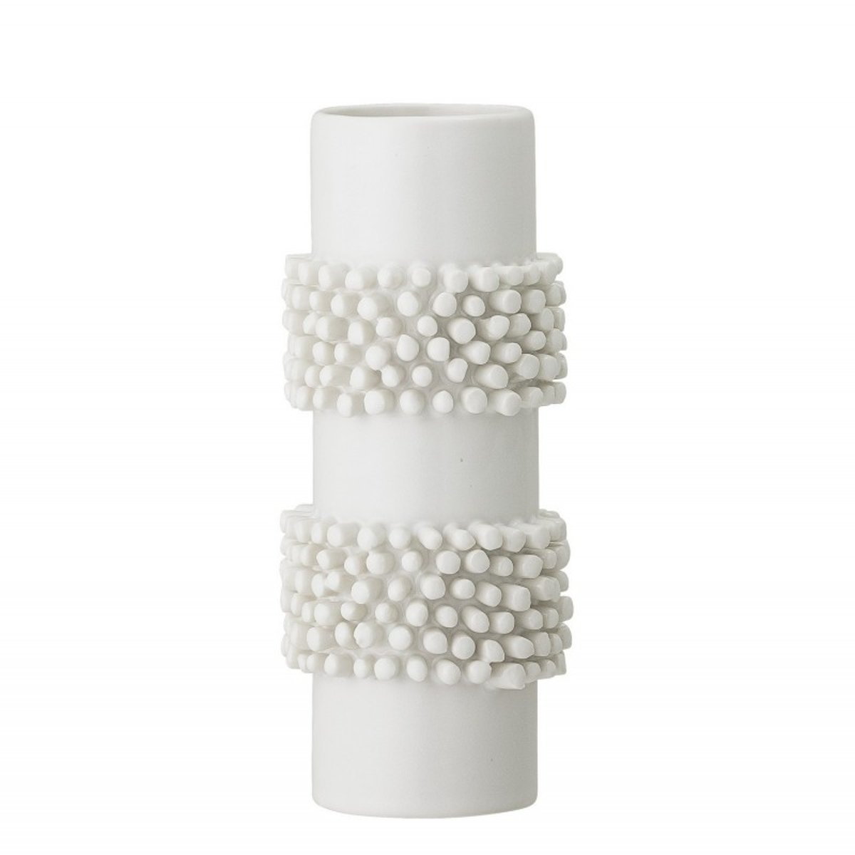 Vase droit grès texturé BARRIT blanc, BLOOMINGVILLE