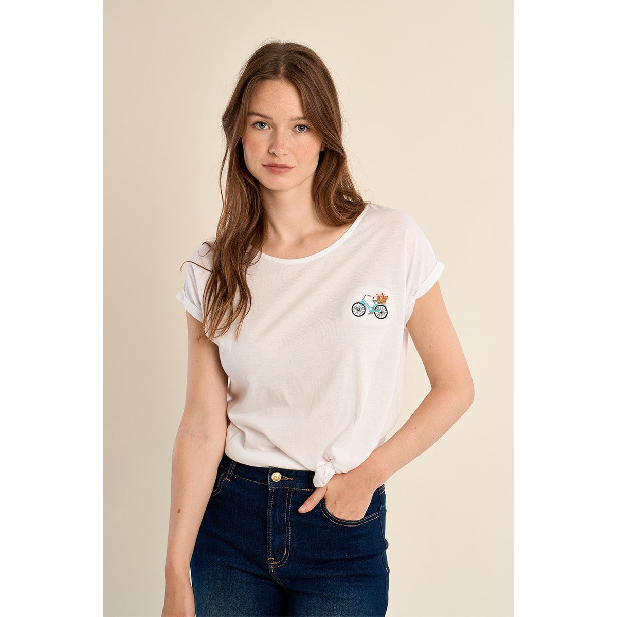 T-shirt à motif offwhite, MOLLY BRACKEN