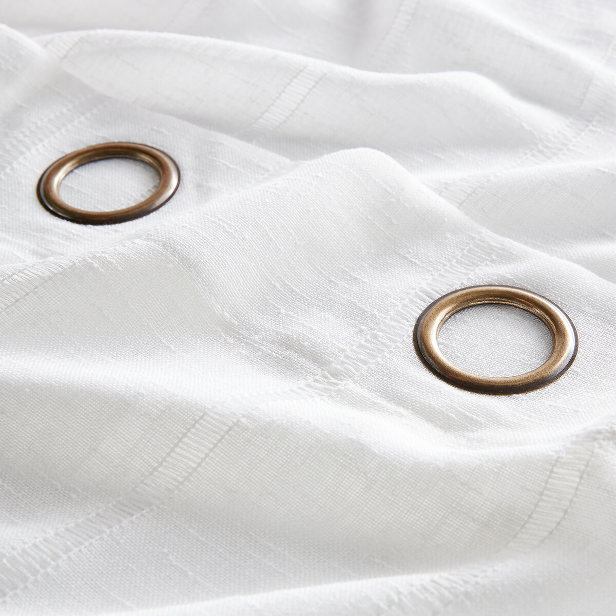 Mercy Polyester & Linen Eyelet Voile Curtain white, LA REDOUTE INTERIEURS