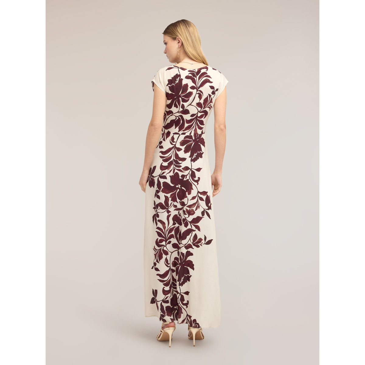 Robe longue imprimée burgundy, MOTIVI