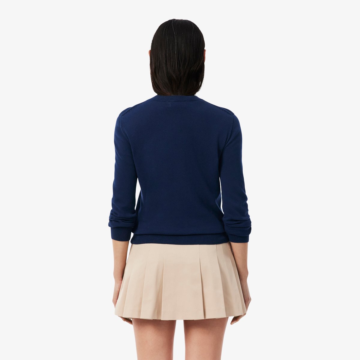 Cardigan coton maille 3D marine, LACOSTE