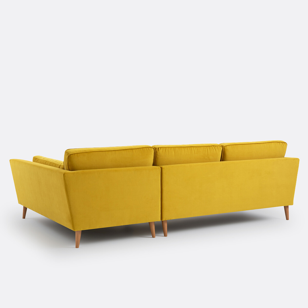 Canapé d'angle velours, Tasie jaune moutarde, LA REDOUTE INTERIEURS
