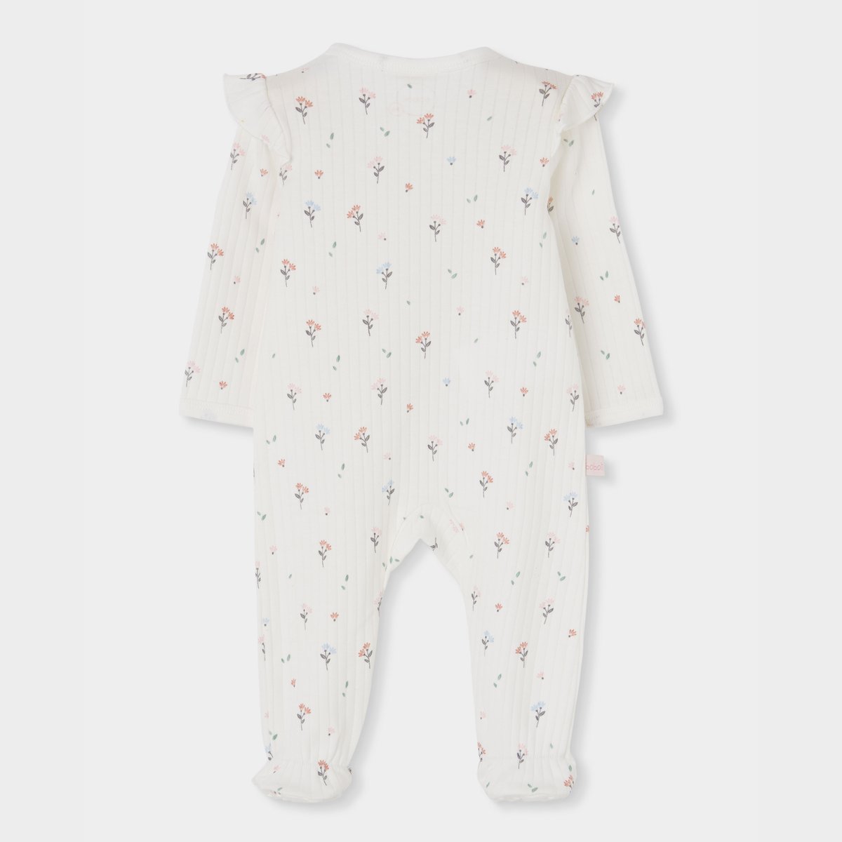Pyjama bébé imprimé fleurs avec volants multicolore, BOBOLI