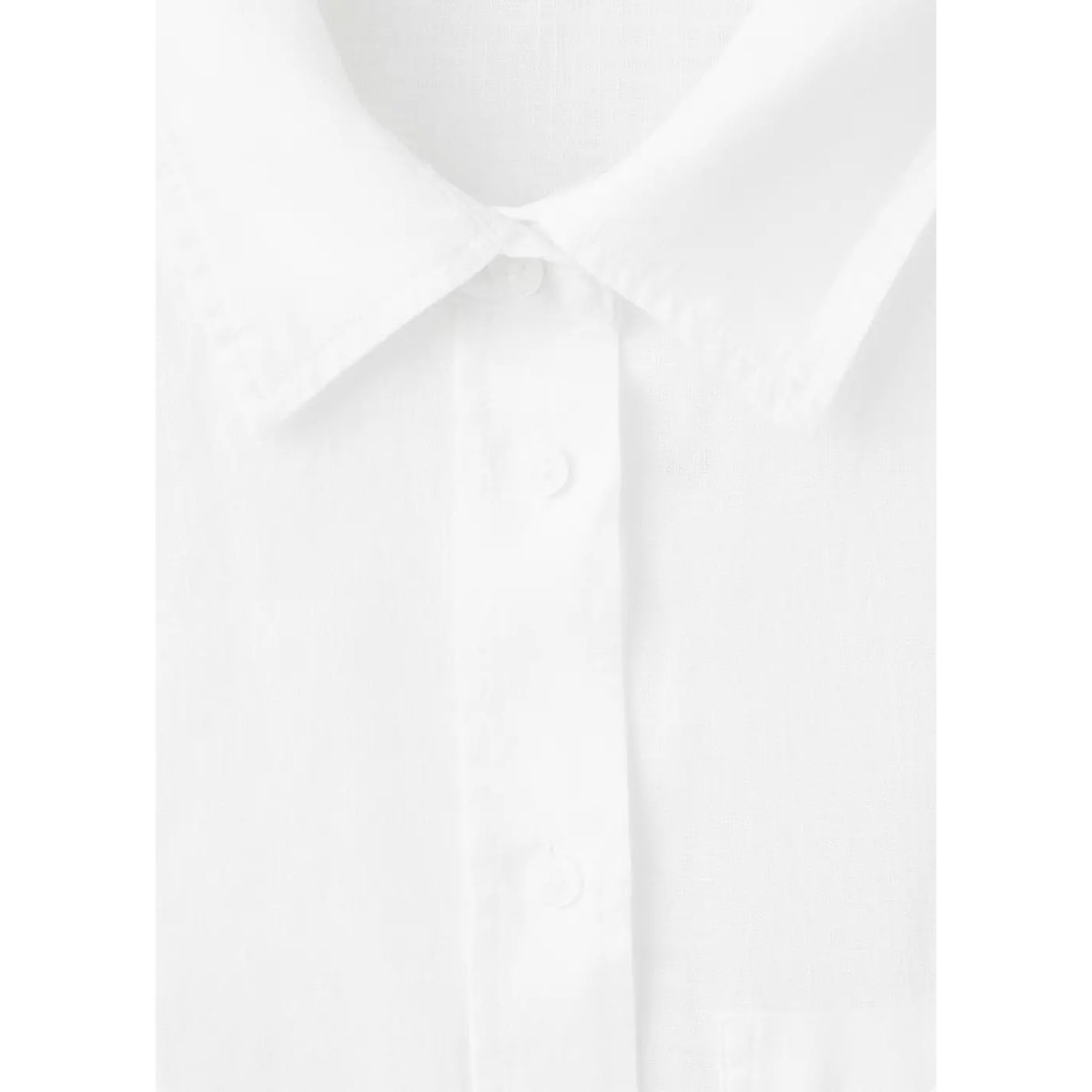 Chemise lin poche blanc cassé, MANGO