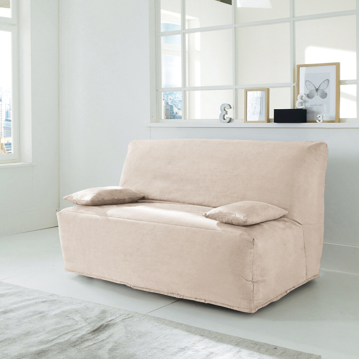 Housse pour BZ en suédine beige, SO'HOME