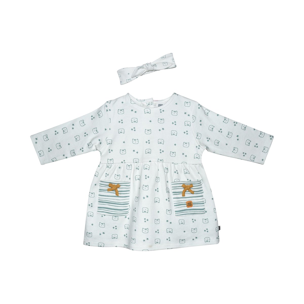 Robe bebe + bandeau finlande blanc, SUCRE D'ORGE