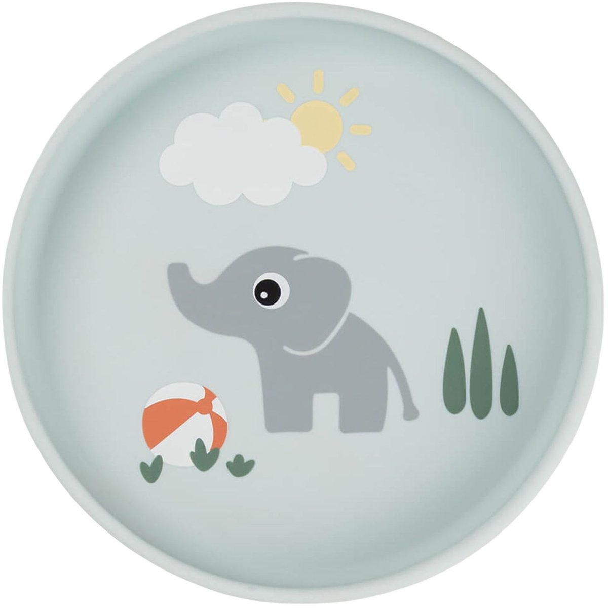 Assiette ventouse en silicone bleu, DONE BY DEER