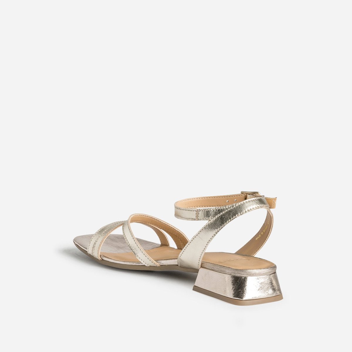 Sandale Plate en cuir NINA-LOU champagne, ERAM