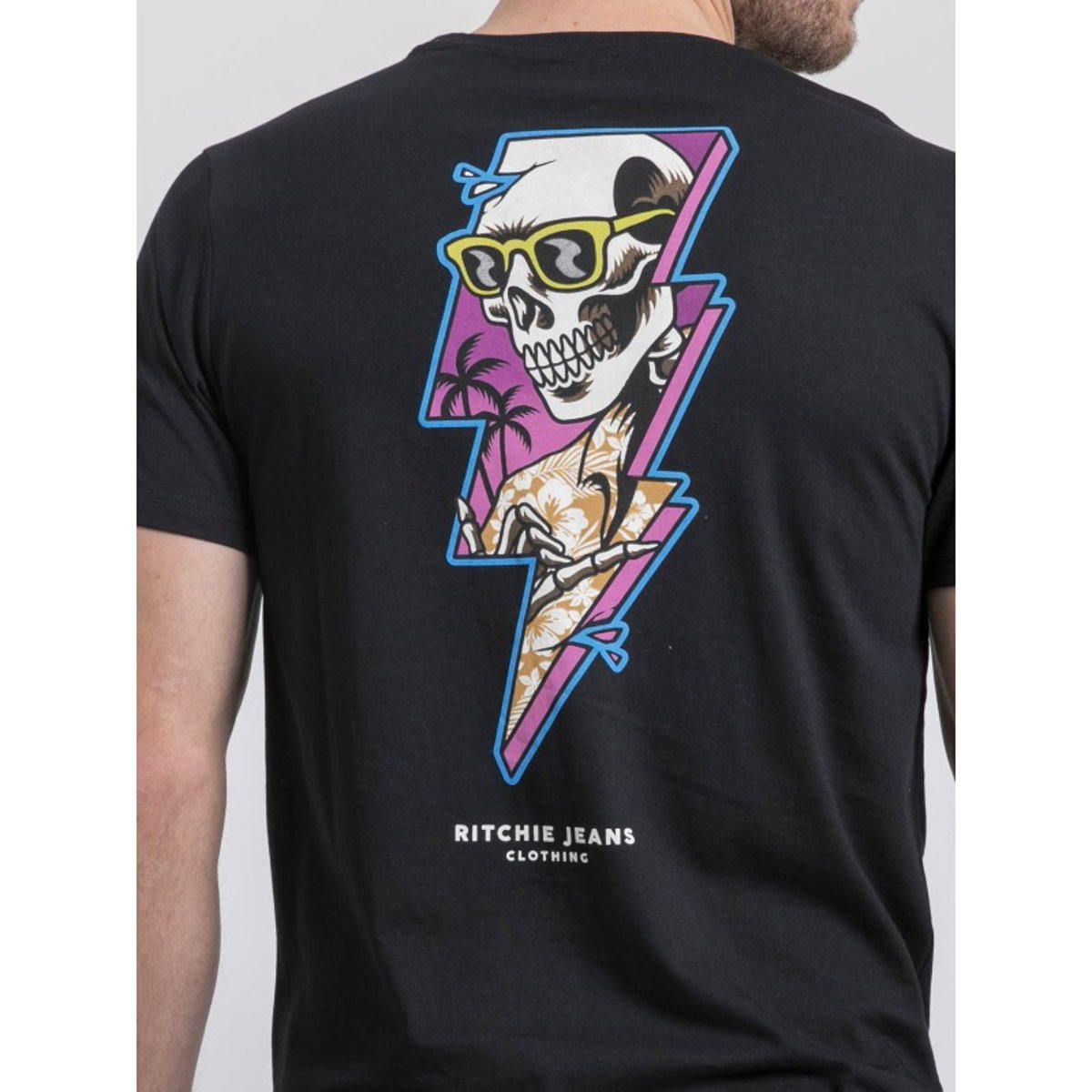 T-shirt Col Rond Pur Coton Nikiskull noir, RITCHIE