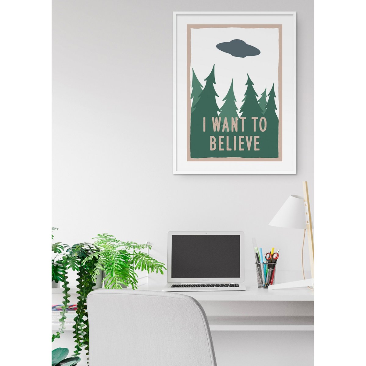 Poster I Want To Believe blanc, L'AFFICHERIE
