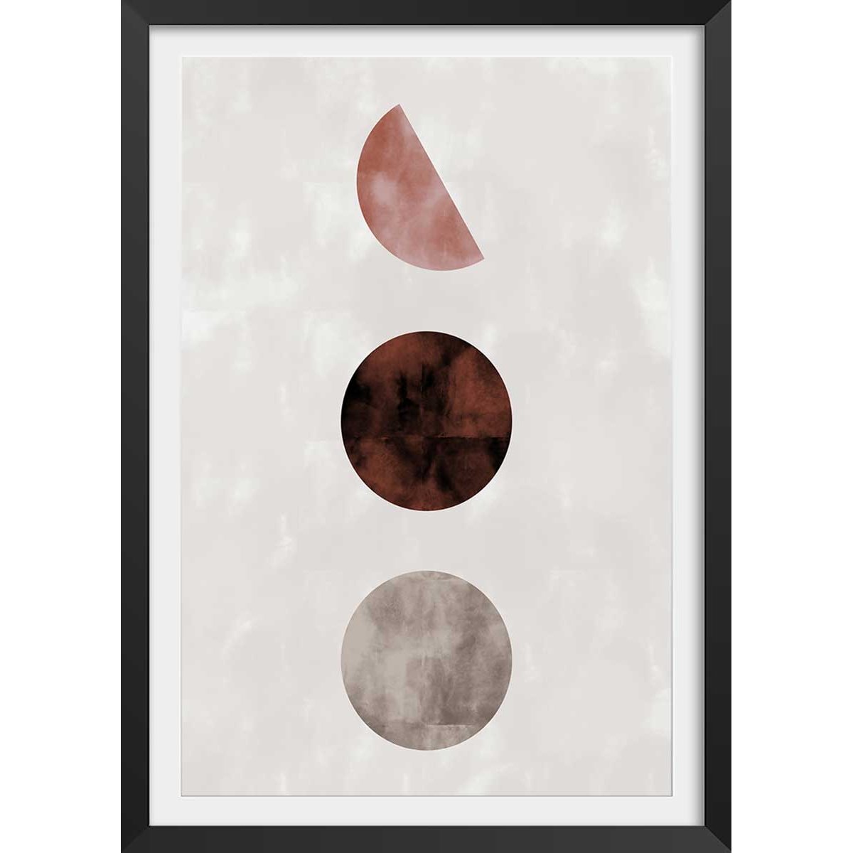 Affiche Lune pleine affiche + cadre en bois - noir, HEXOA