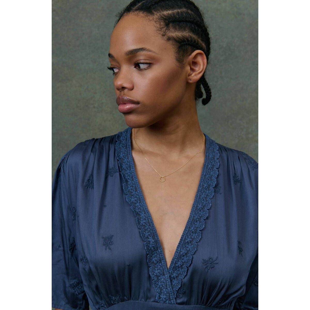 Lazlai Belted V-Neck Maxi Dress navy, LOUISE MISHA
