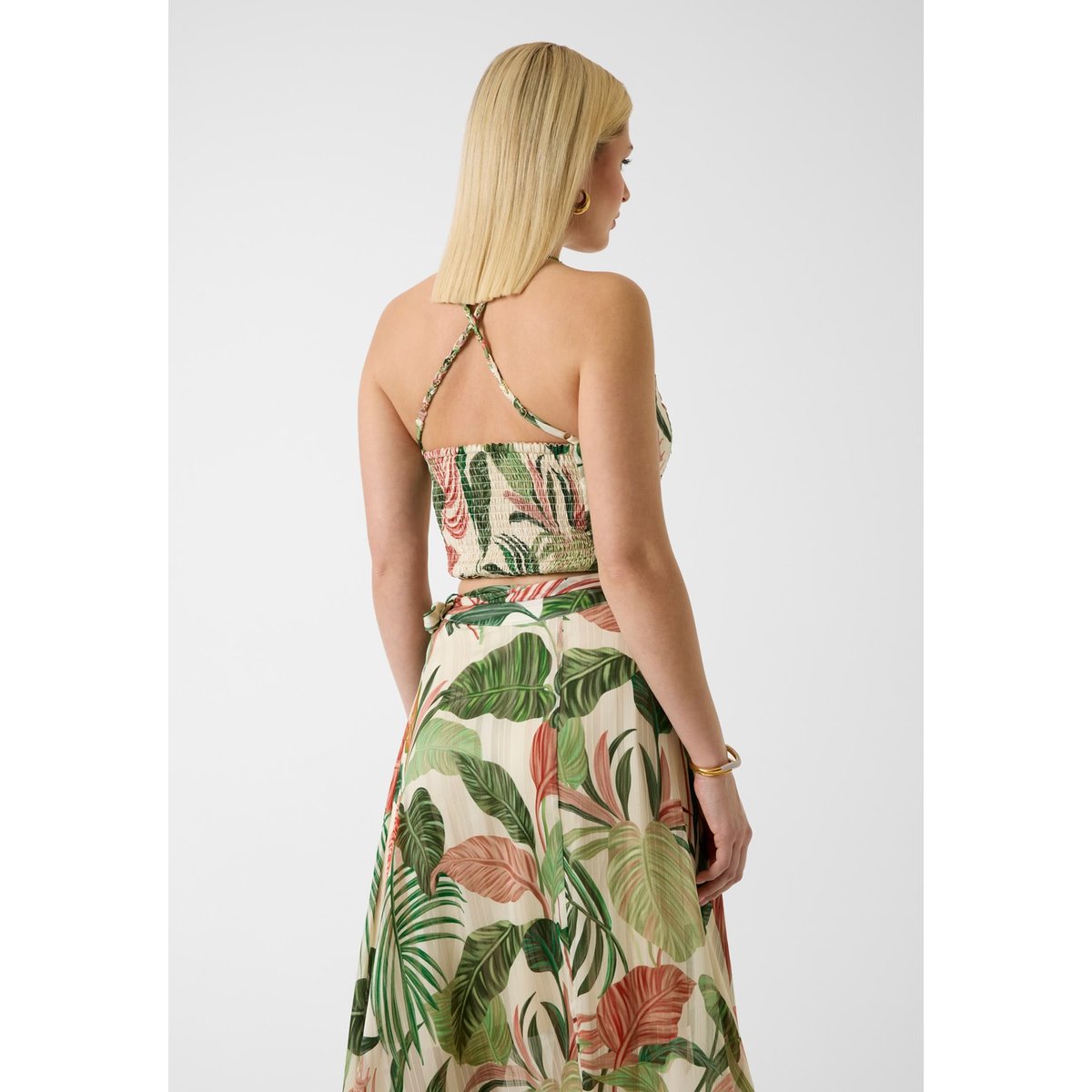 Crop Top Imprimé Floral vert multi, GUESS