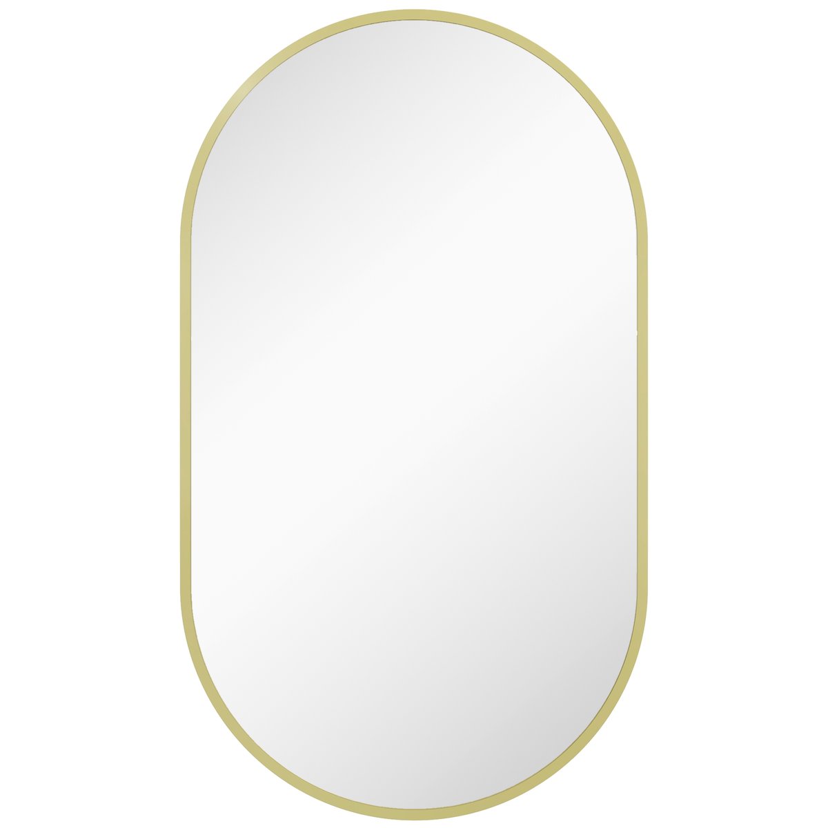 Miroir de salle de bains Alliage d'aluminium jaune, HOMCOM