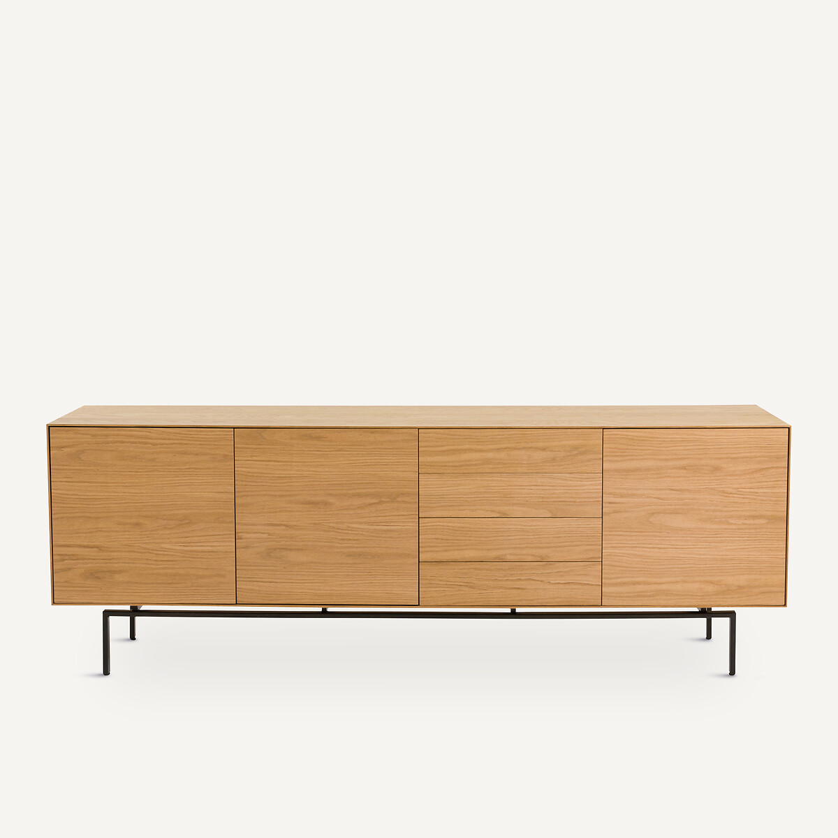Credenza bassa in rovere impiallacciato, Oreko quercia naturale, AM.PM