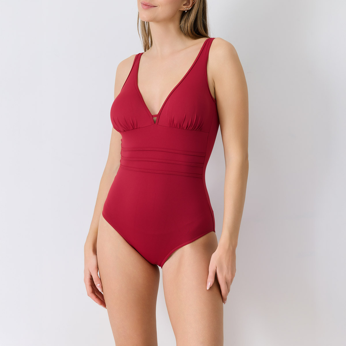 Maillot de bain 1 pièce coques amovibles GRACE rouge, JANINE ROBIN