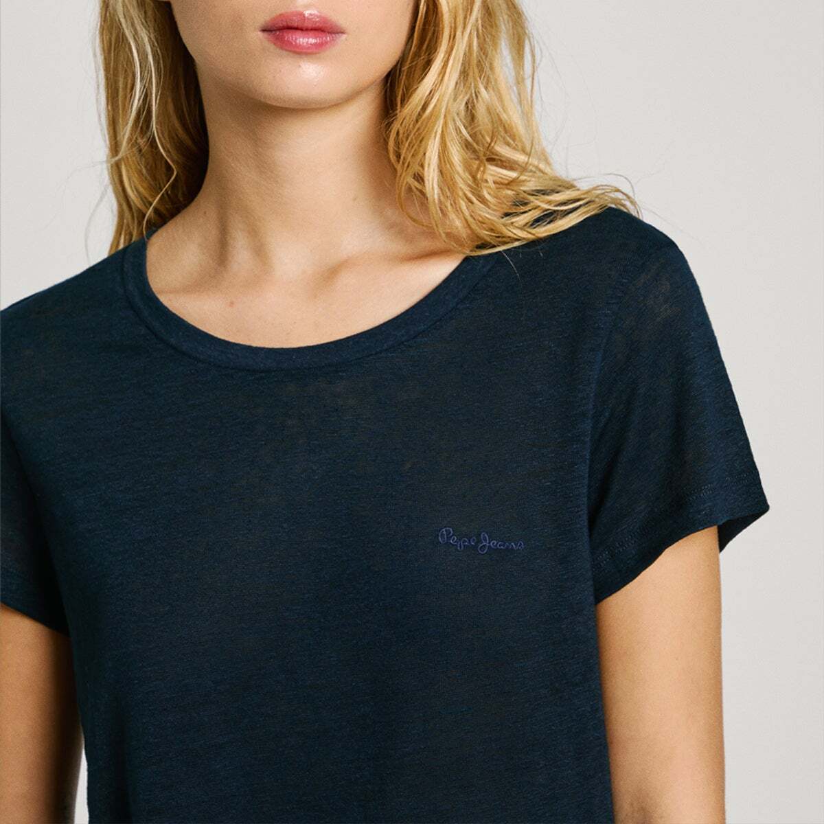 T-Shirt Coupe Slim Avec Logo bleu dulwich, PEPE JEANS