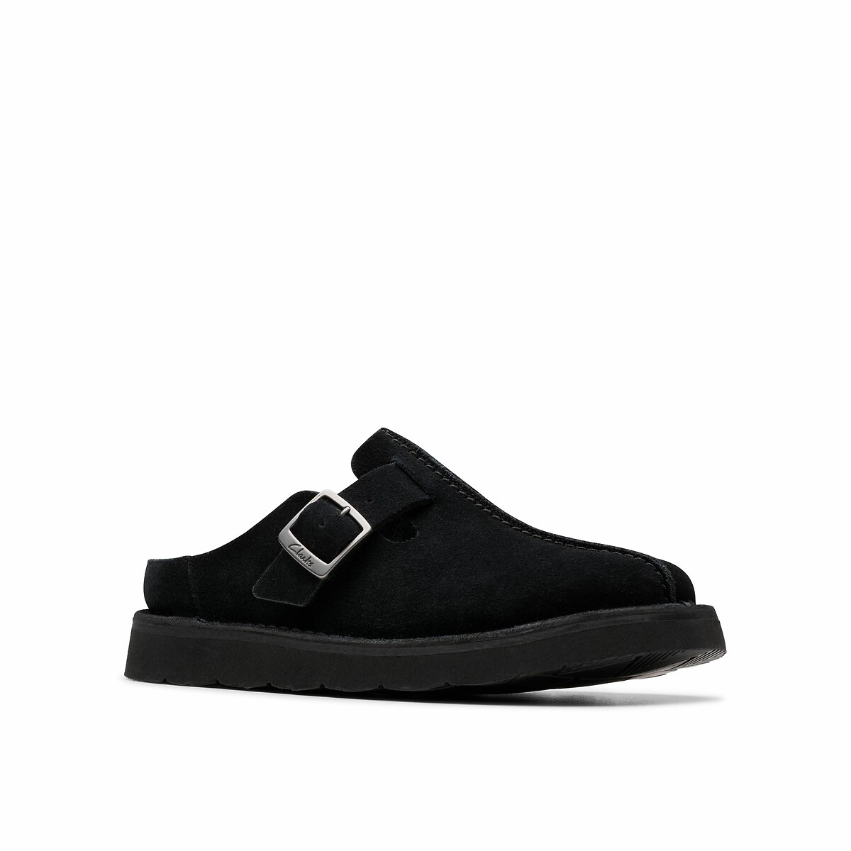 Mules fermées en cuir suédé Solsbury noir, CLARKS