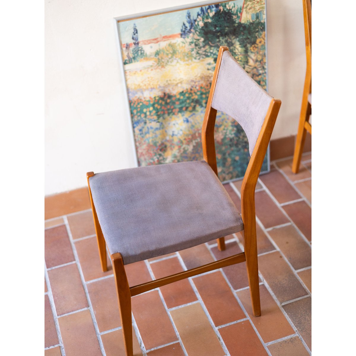 Lot de 4 chaises authentiques Alma N°1897 - Bon état bois clair, DEBONGOUT