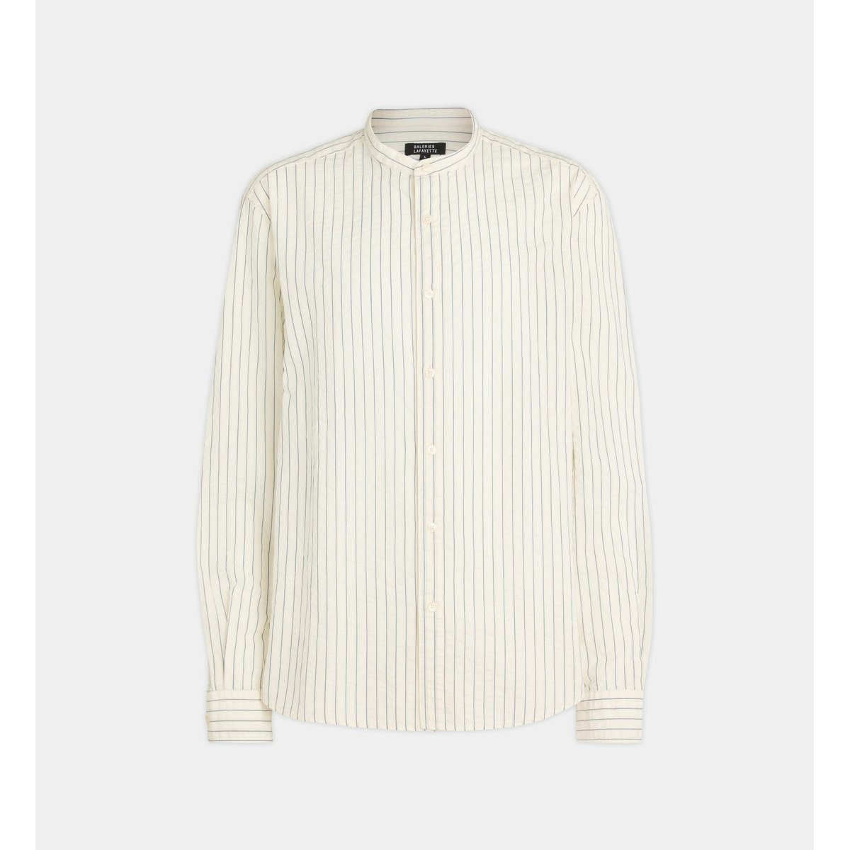 Chemise ritmao rayée en coton blanc et bleu, GALERIES LAFAYETTE