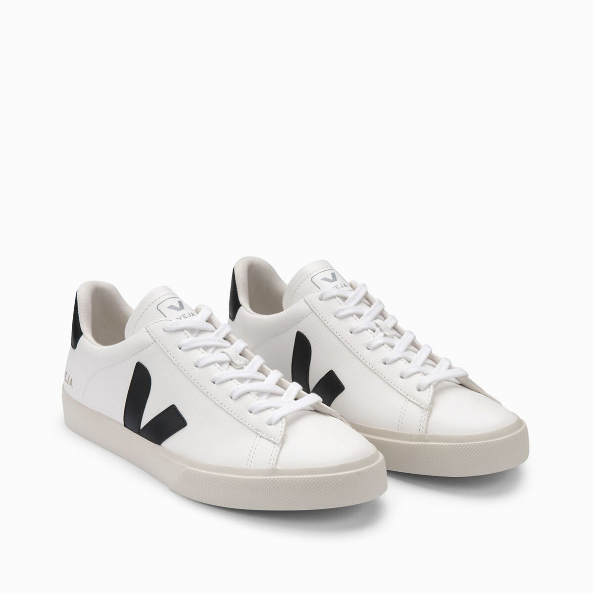 Sneakers in leer Campo wit/zwart, VEJA